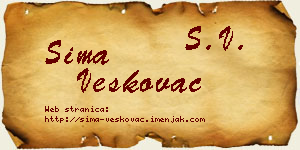 Sima Veškovac vizit kartica